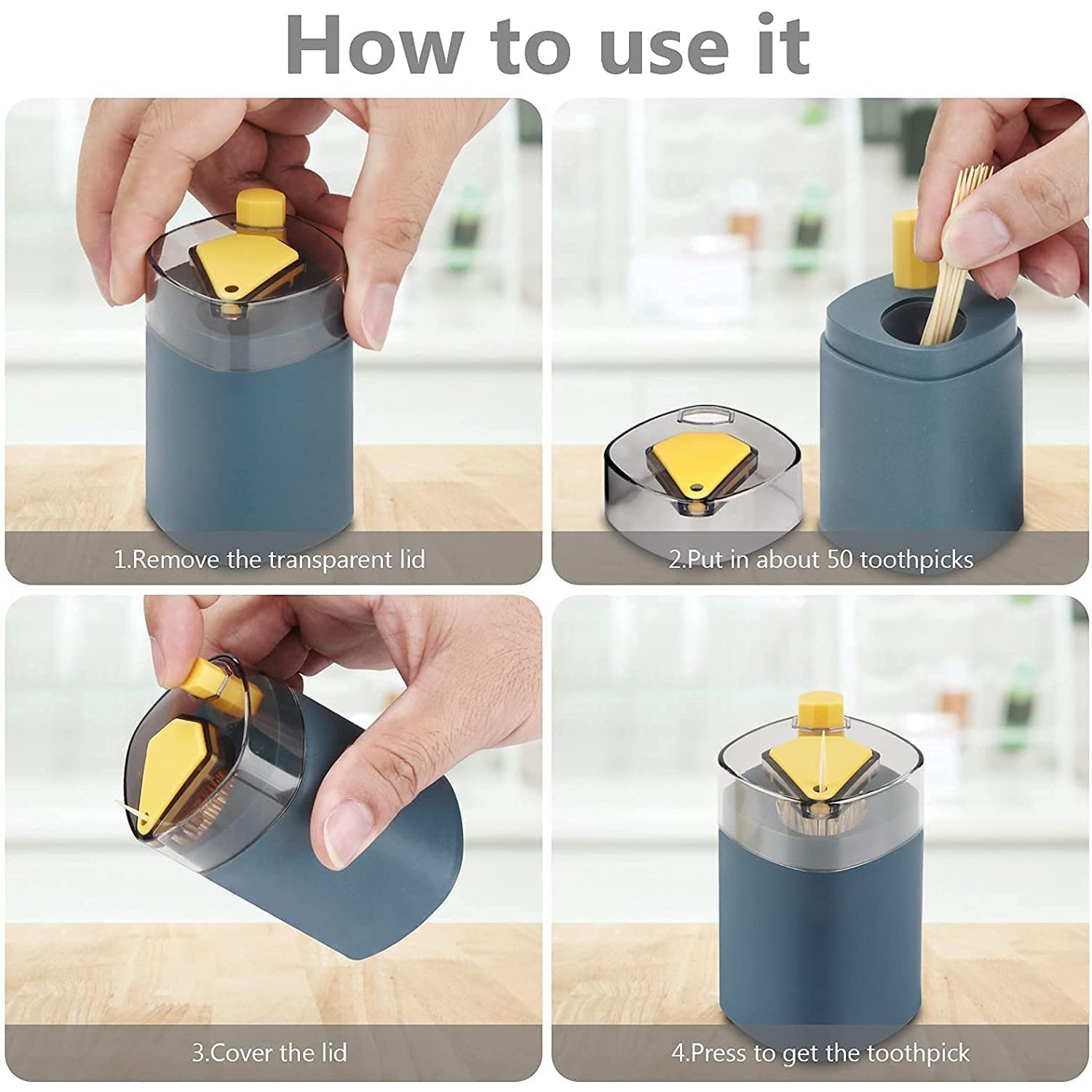 4005L Toothpick Holder Dispenser, Pop-Up Automatic Toothpick Dispenser for Kitchen Restaurant Thickening Toothpicks Container Pocket Novelty, Safe Container Toothpick Storage Box. 4005L Toothpick Holder Dispenser, Pop-Up Automatic Toothpick Dispenser for Kitchen Restaurant Thickening Toothpicks Container Pocket Novelty, Safe Container Toothpick Storage Box.